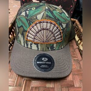 Mossy Oak Camo Trucker Hat with Shell Patch - Green/Brown